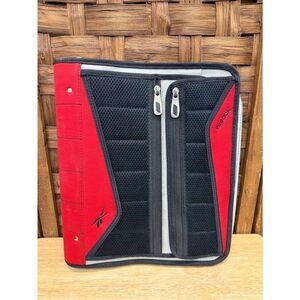 Vintage Reebok Black and Red Padded Zippered Binder Organizer